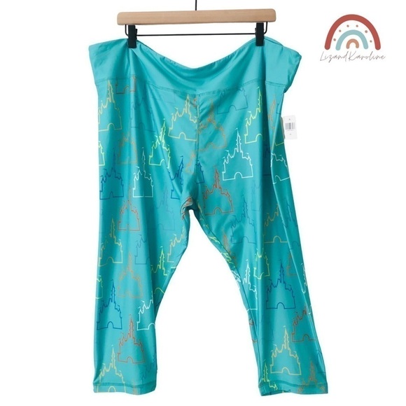 New! Disney Parks Disneyland Sleeping Beauty Castle Crop Leggings 2X - Picture 3 of 10